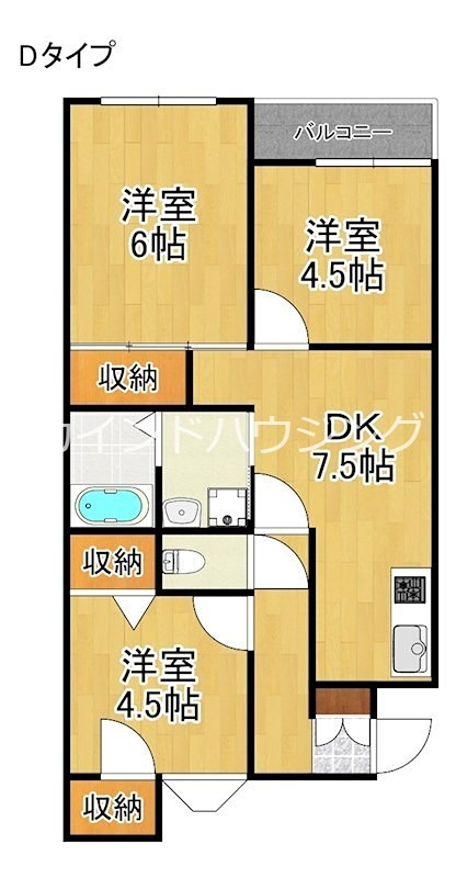 大阪市住之江区浜口西のマンションの間取り