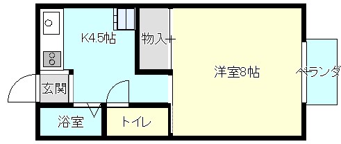 岡山市南区福富西のアパートの間取り