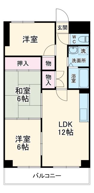 【名古屋市熱田区比々野町のマンションの間取り】