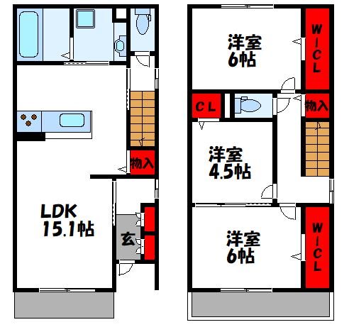 糟屋郡新宮町下府のアパートの間取り