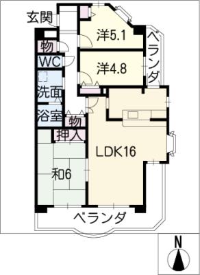 エクセリーヌ有松の間取り