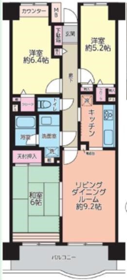 松戸市六高台のマンションの間取り