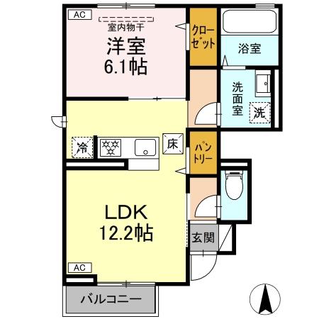 郡山市横塚のアパートの間取り