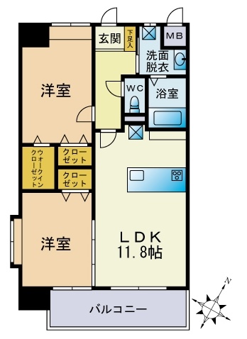 北九州市門司区大里新町のマンションの間取り