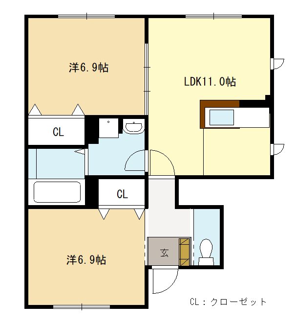 ユアメゾン　ヴィラージュの間取り