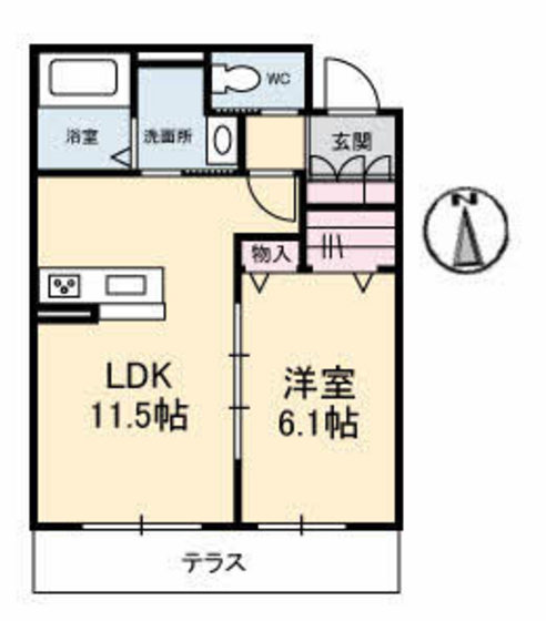 岡山市南区万倍のマンションの間取り