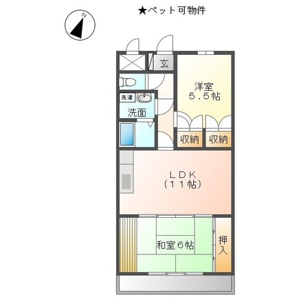 八王子市松木のマンションの間取り