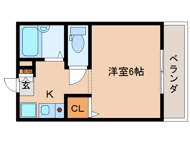 奈良市高畑町のアパートの間取り