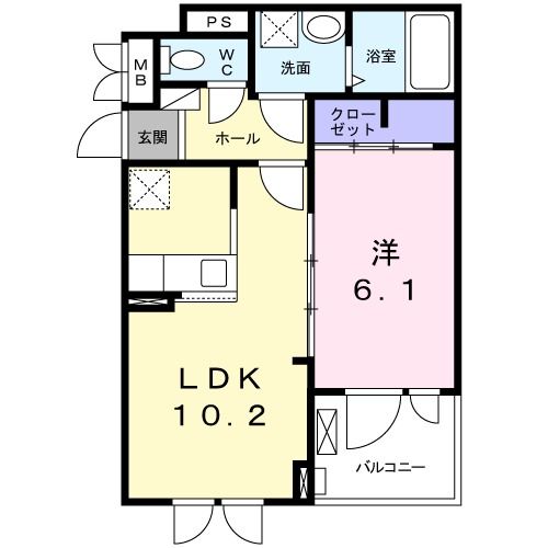 伊勢市曽祢のアパートの間取り