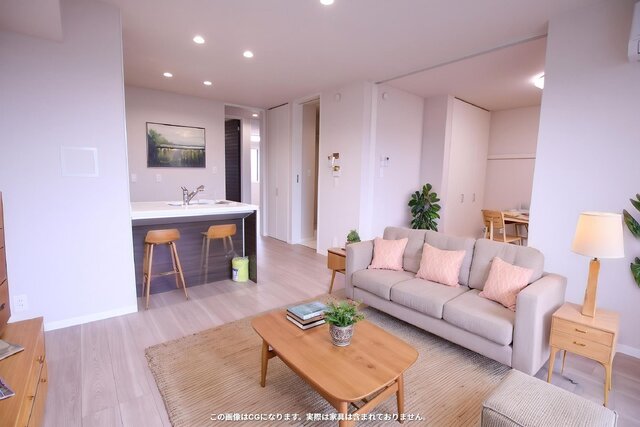 居室・リビング　★【ＬＤＫ１２．７帖】★ＡＩによる家具合成となります