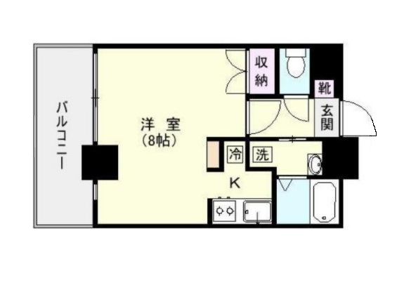 鹿児島市新屋敷町のマンションの間取り