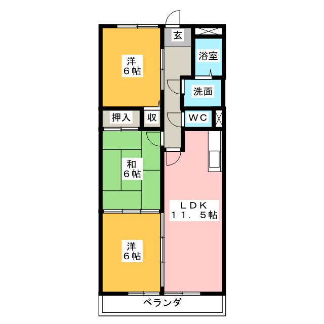 ラクール中切の間取り