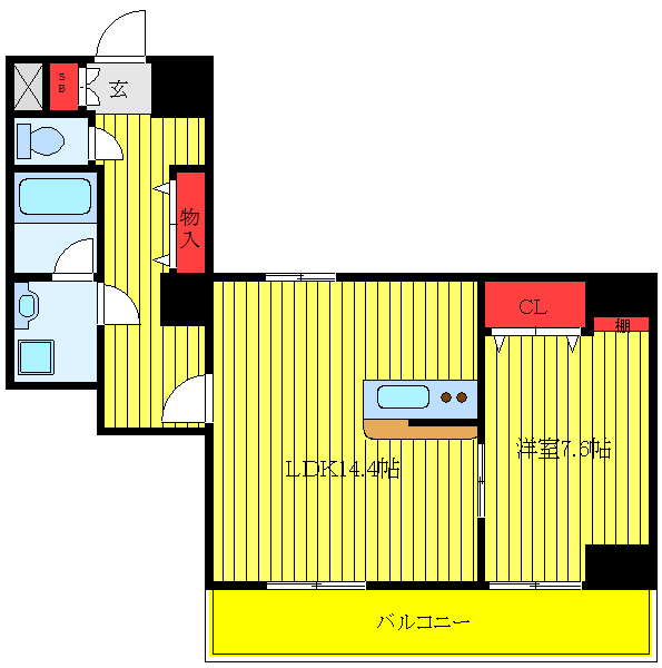 北区中里のマンションの間取り