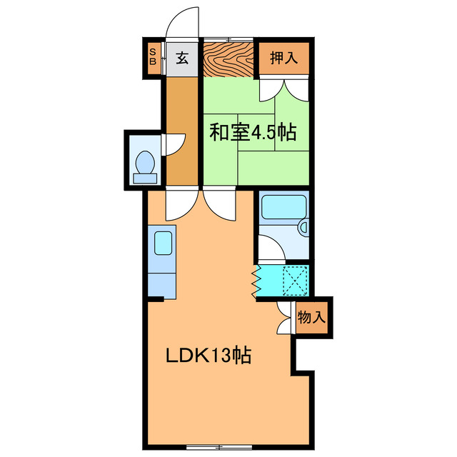 北海コーポの間取り