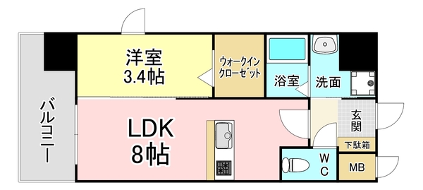 北九州市八幡西区藤田のマンションの間取り