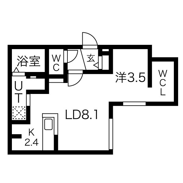 札幌市豊平区平岸二条のマンションの間取り