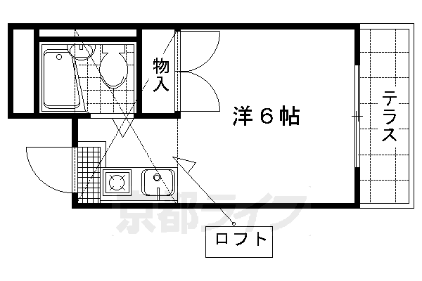 京都市西京区樫原塚ノ本町のマンションの間取り