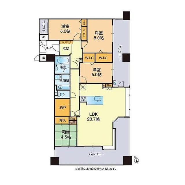 エイルマンショングランディール水道町　３０８号の間取り