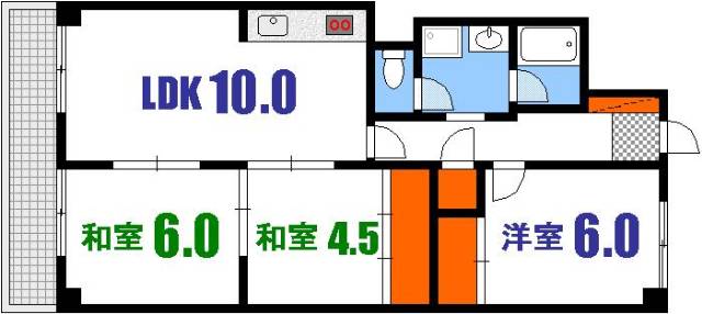 オアシスマンションプレジデント山陽の間取り