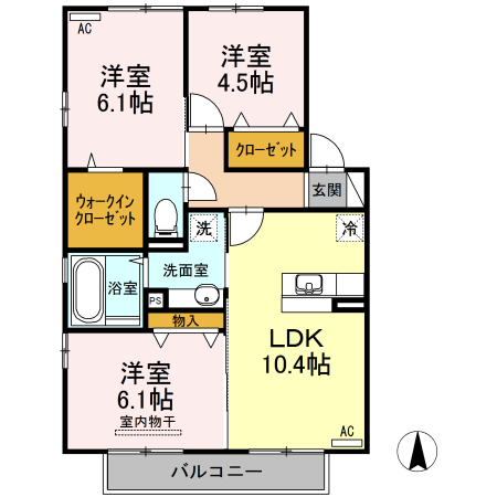 アルシオネ　B 202の間取り