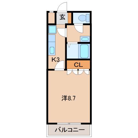 和歌山市島のアパートの間取り