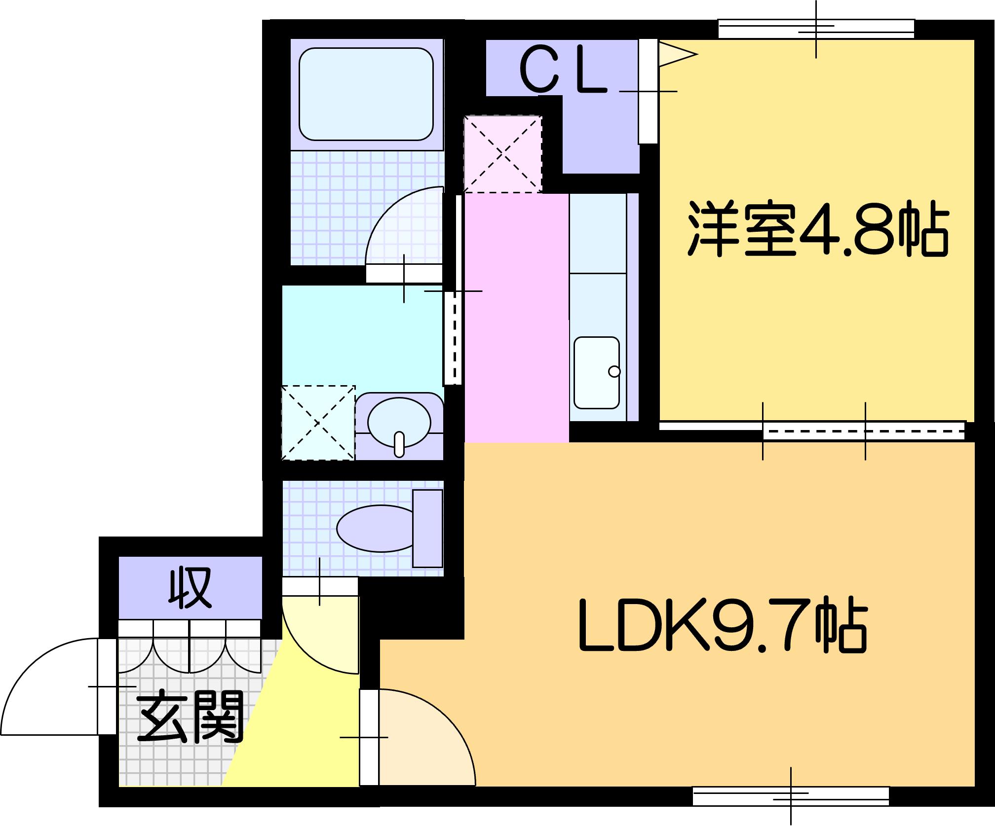 札幌市豊平区豊平六条のマンションの間取り