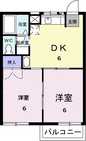 太宰府市観世音寺のアパートの間取り