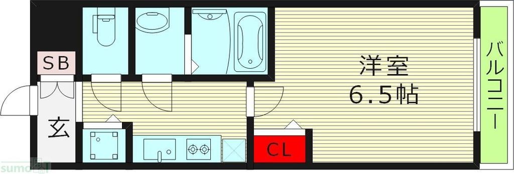 大阪市東成区大今里のマンションの間取り