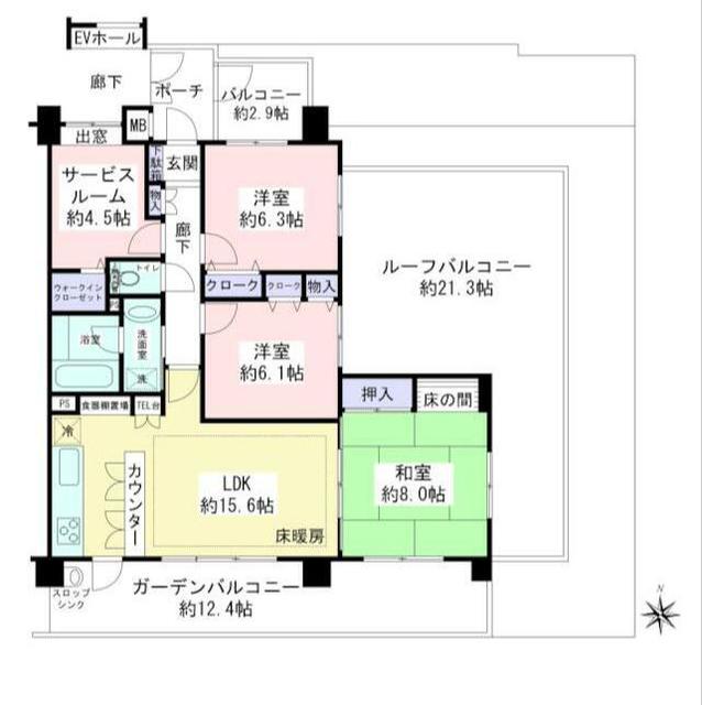 座間市ひばりが丘のマンションの間取り