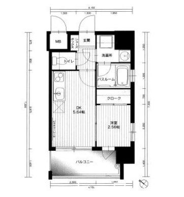 福岡市中央区渡辺通のマンションの間取り