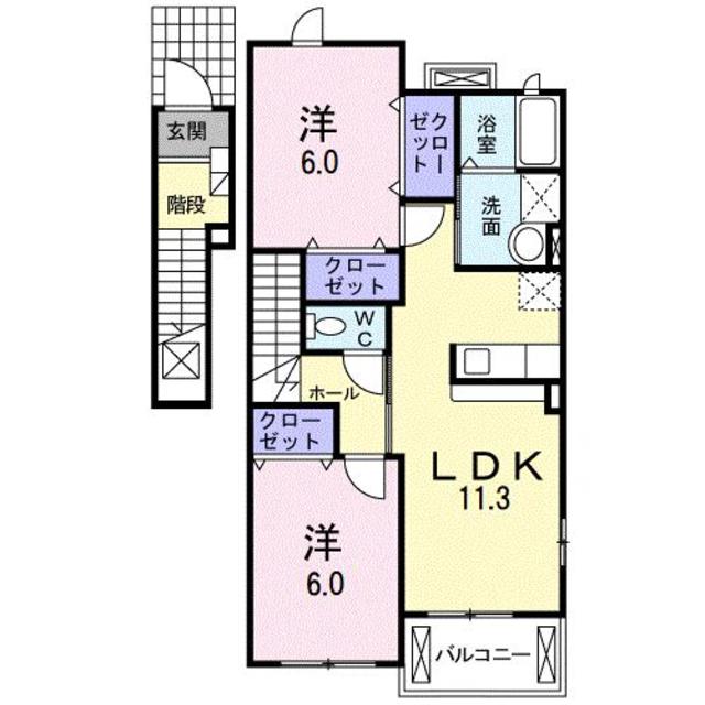 富士宮市小泉のアパートの間取り