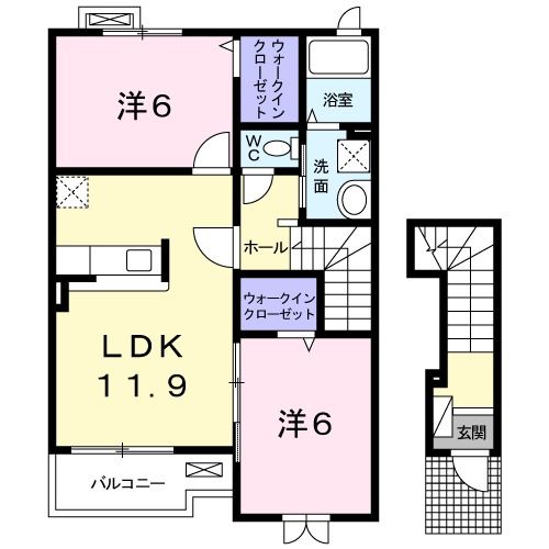 【メゾン　デ　ルナクＡの間取り】