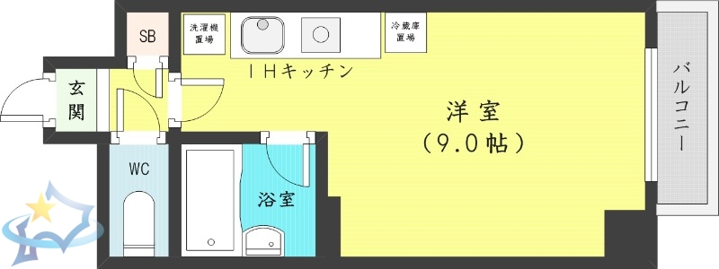 札幌市中央区北四条西のマンションの間取り