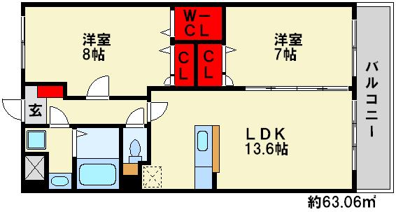 レジデンス御笠川の間取り