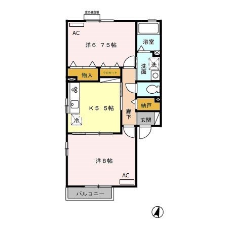 名古屋市守山区泉が丘のアパートの間取り