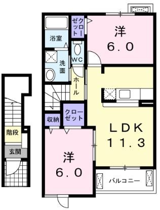 栗東市辻のアパートの間取り