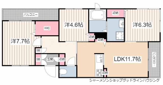 カーサグラスA棟の間取り