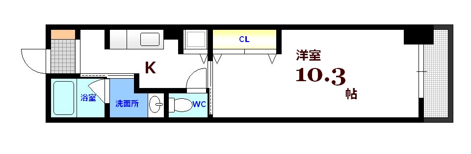 広島市中区広瀬町のマンションの間取り