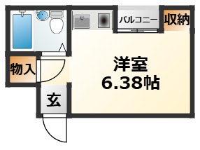 大阪市東淀川区下新庄のアパートの間取り