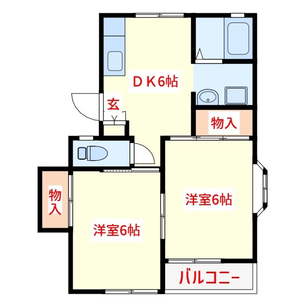 霧島市隼人町住吉のアパートの間取り