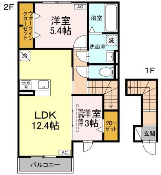 浜松市中央区篠原町のアパートの間取り