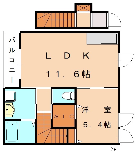 古賀市中央のアパートの間取り