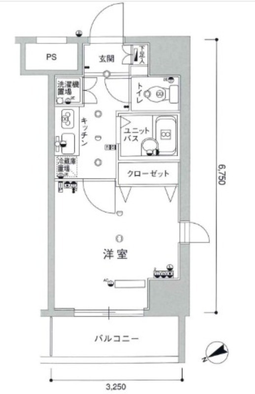 品川区西五反田のマンションの間取り