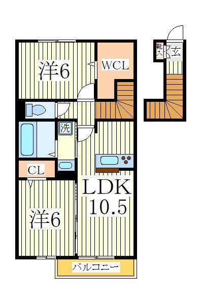 柏市小青田のアパートの間取り