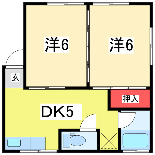 新潟市中央区白山浦のアパートの間取り