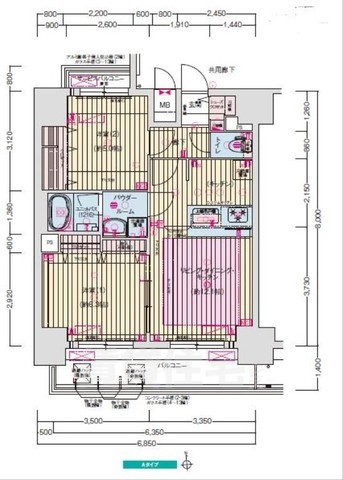 名古屋市中区新栄のマンションの間取り