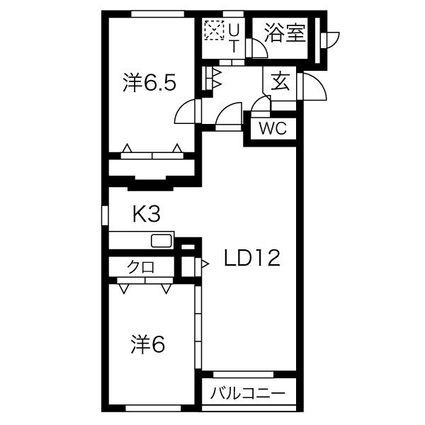 札幌市中央区北十条西のマンションの間取り