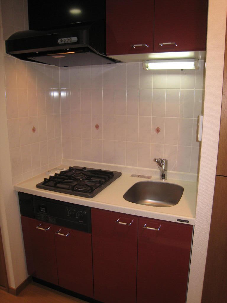 キッチン　２口ガスコンロのシステムキッチン