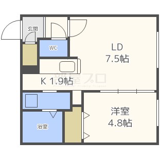 地下鉄東西線 円山公園駅 徒歩12分 4階建 築8年の間取り写真