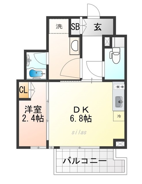 阪神本線 西宮駅 徒歩2分 10階建 新築の間取り写真
